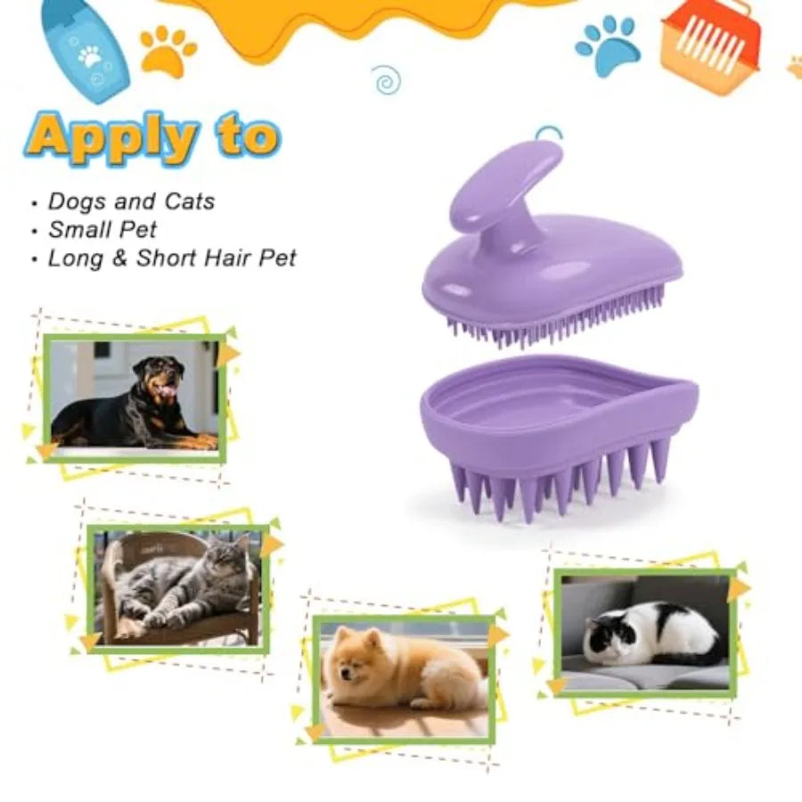 2 In 1 Dog Bath Brush Grooming And Massage Scrubber