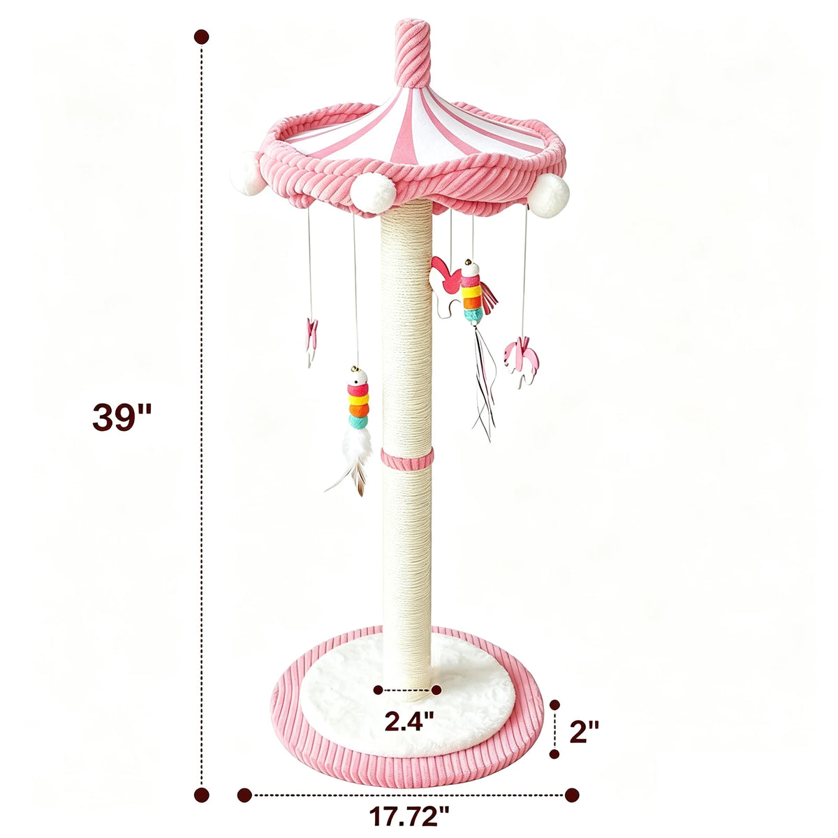 CWV Carousel Cat Tree With Rotating Feathers Interactive Scratching Post