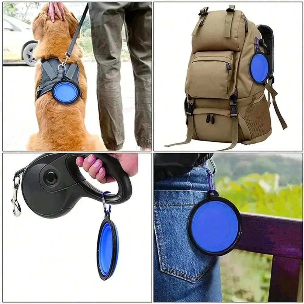 Folding Portable Dog Feeder And Water Dispenser For Travel