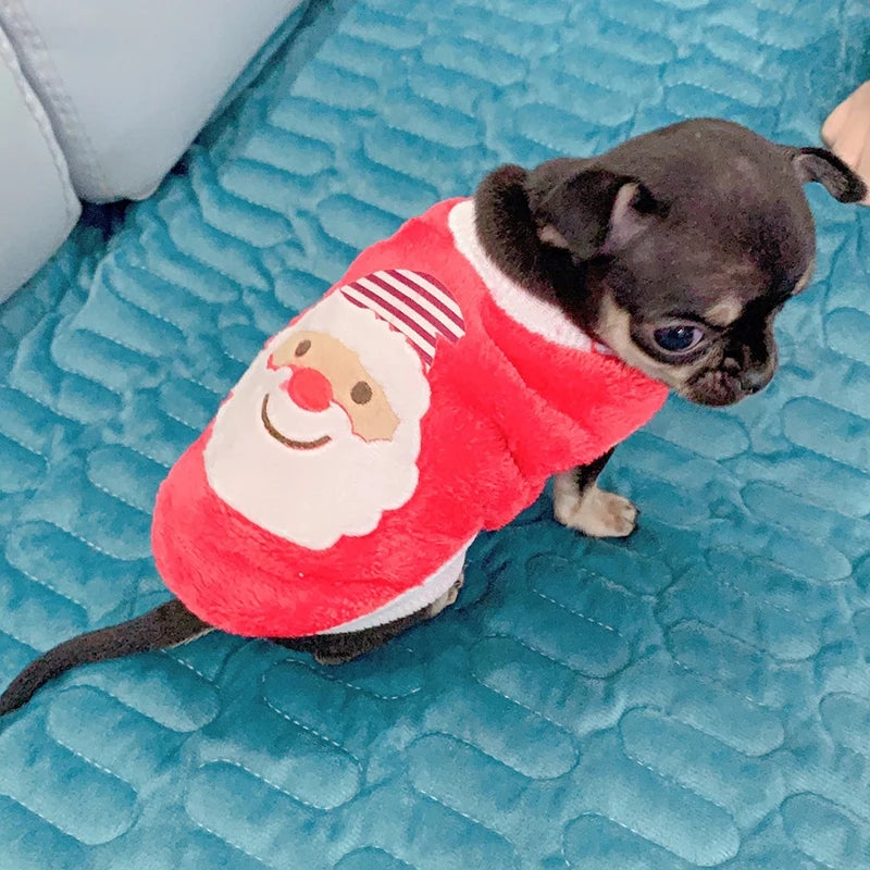 Winter Warm Printed Fleece Dog Sweater For Small Pets