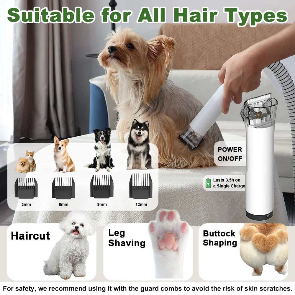 Professional Cordless Pet Grooming Kit With Low Noise Hair Dryer