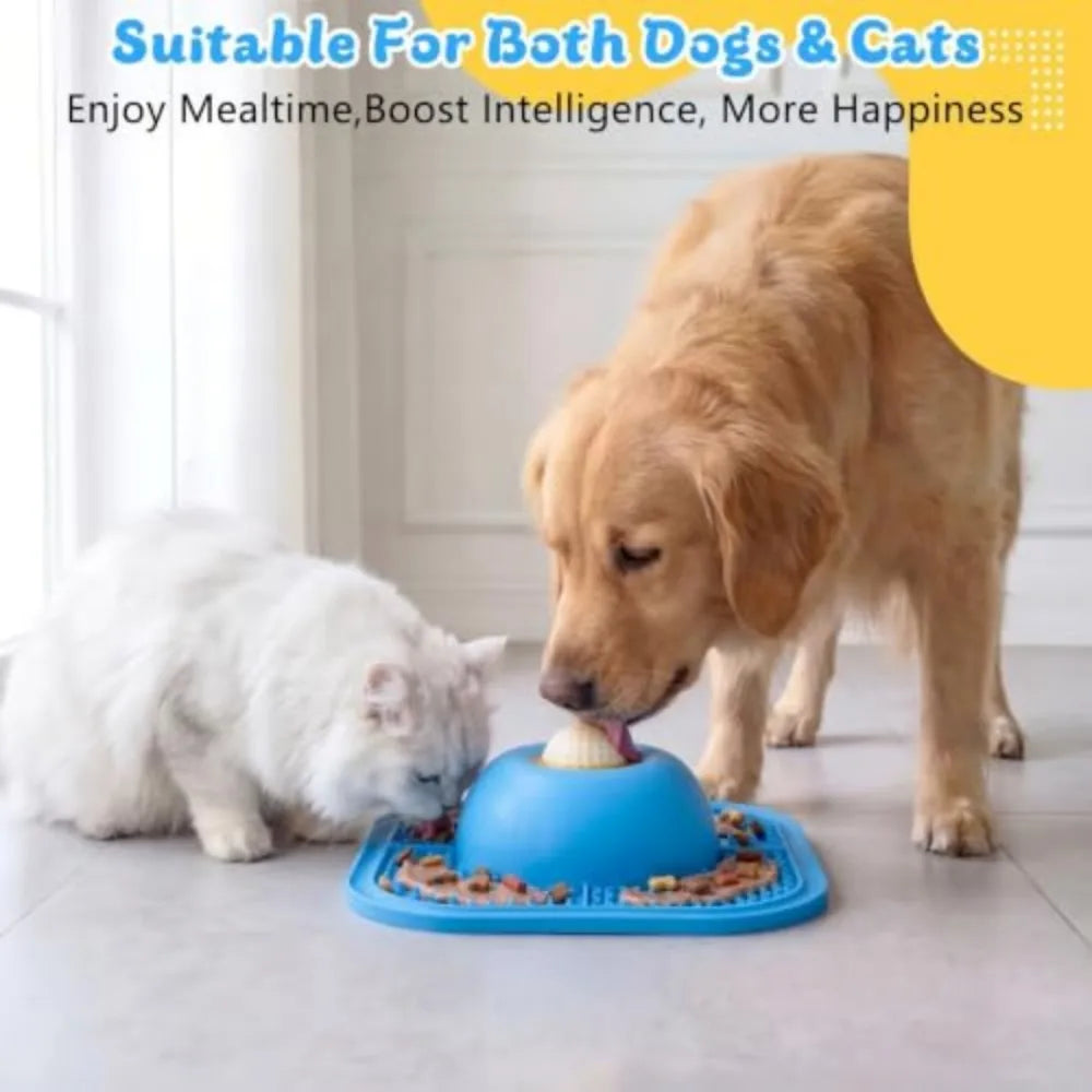 Interactive Slow Feeder Lick Bowl With Rolling Ball Design