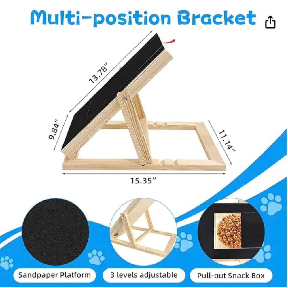 Durable Wooden Dog Nail Scratch Board With Treat Drawer