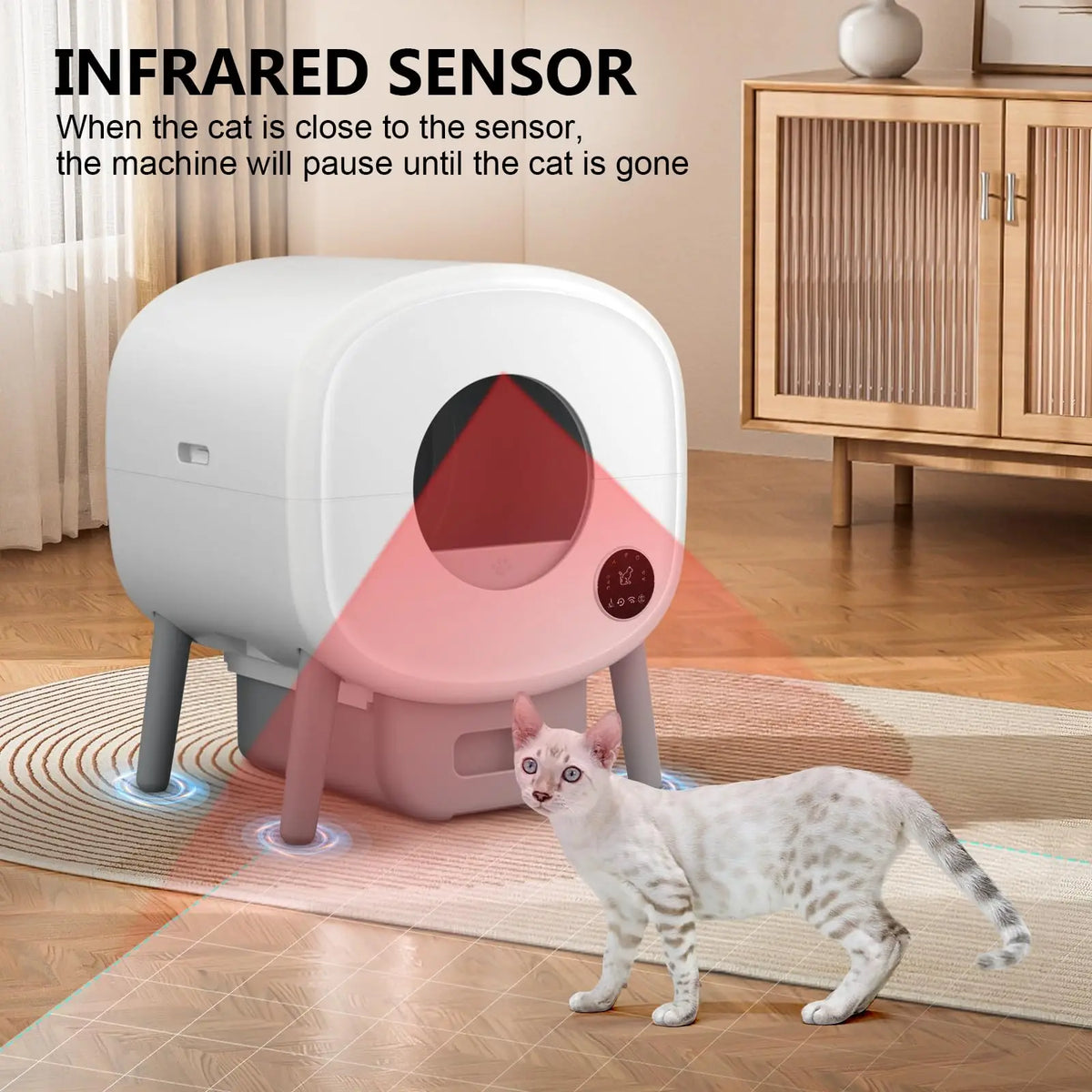 Smart Automatic Self Cleaning Cat Litter Box With App Control