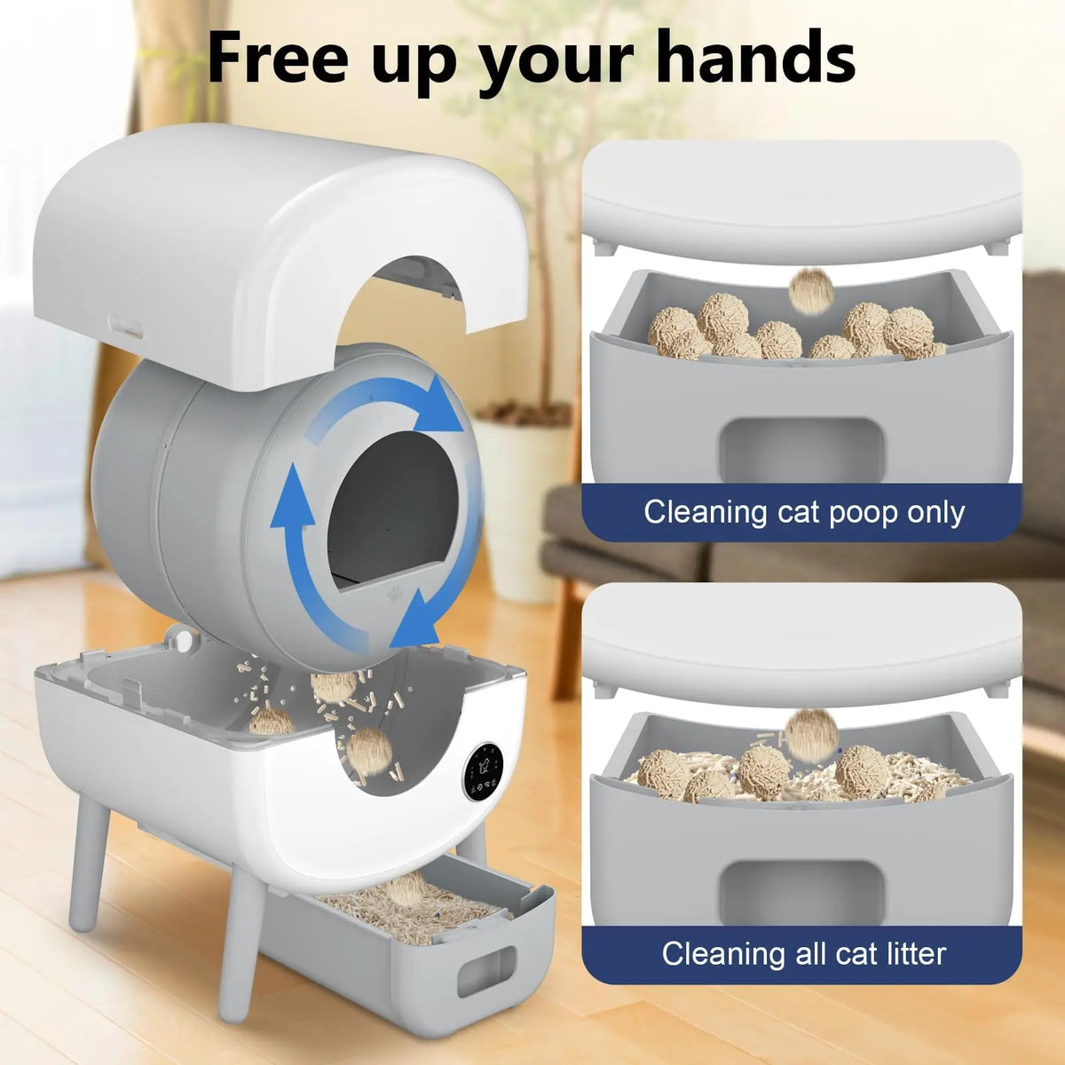 Smart Automatic Self Cleaning Cat Litter Box With App Control