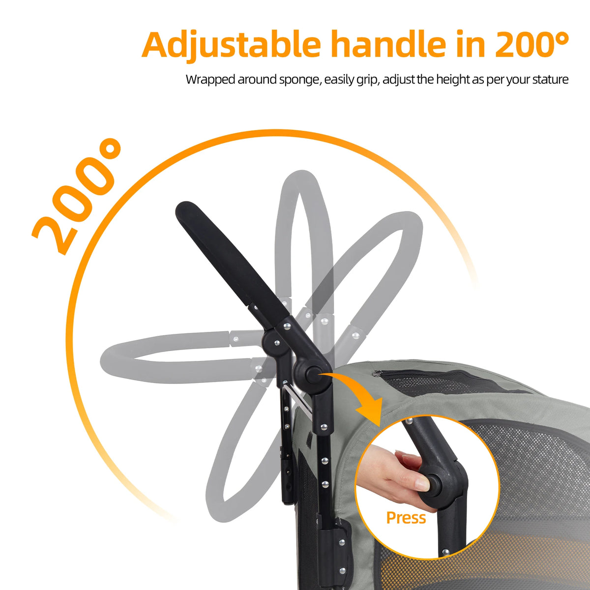Portable Foldable Four Wheel Dog Stroller For Pet Travel Carrier