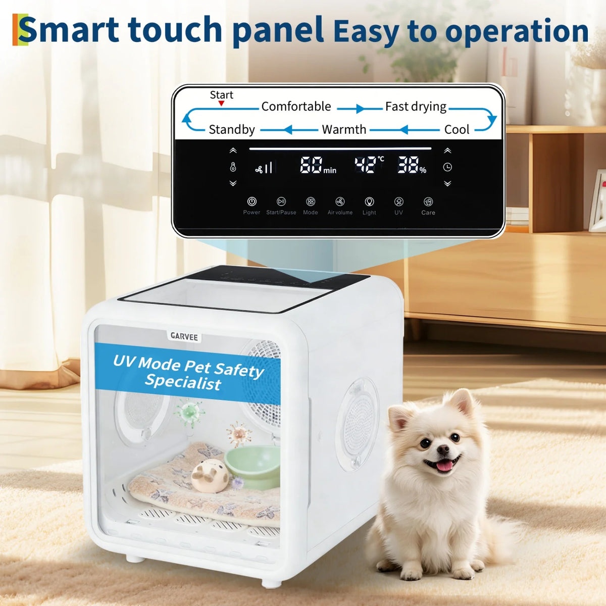 HiMISS Automatic Pet Grooming Drying Box 360 Degree Airflow