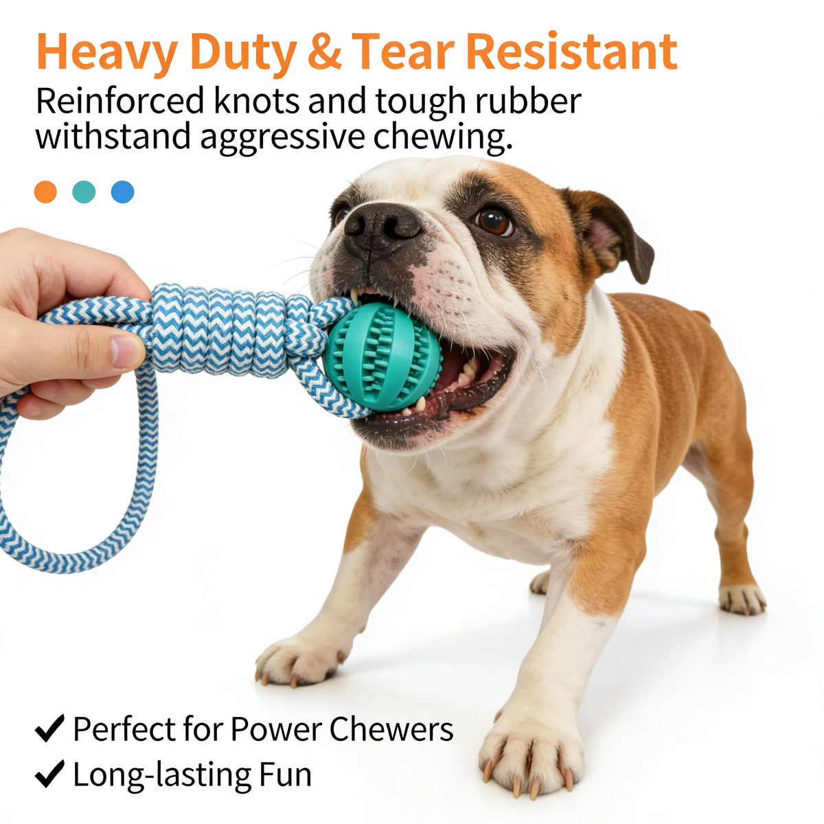 Two In One Dog Chew Toy Treat Dispenser Cotton Rope
