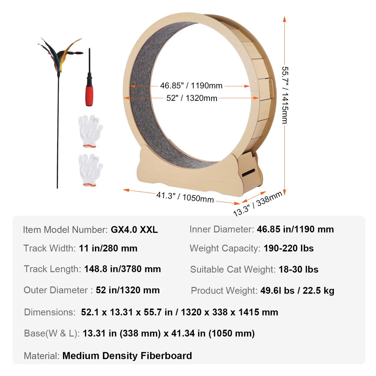 SucceBuy Wooden Cat Exercise Wheel For Indoor Fitness And Play