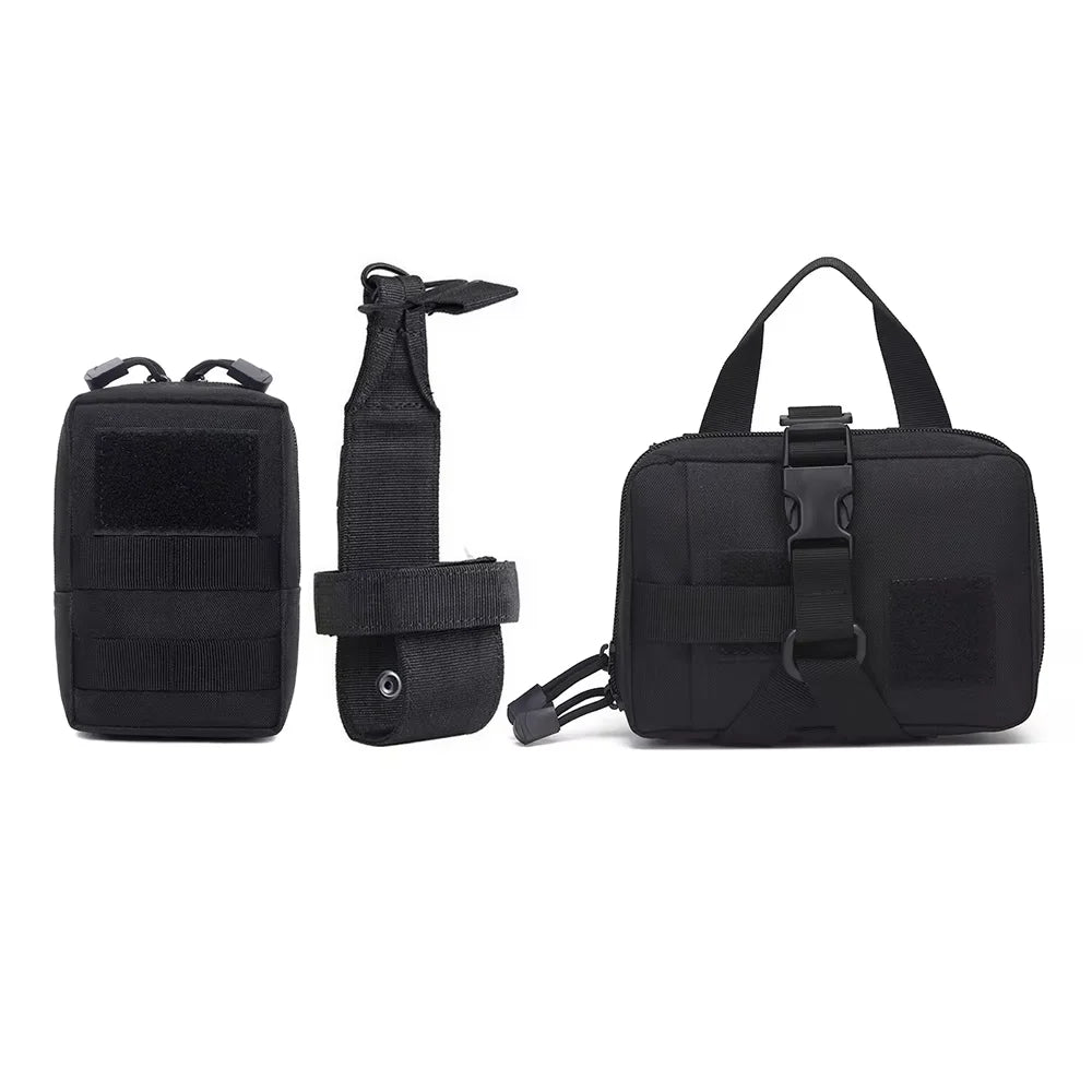 Petravel Dog Tactical MOLLE Pouches Harness Training Nylon Gear Set