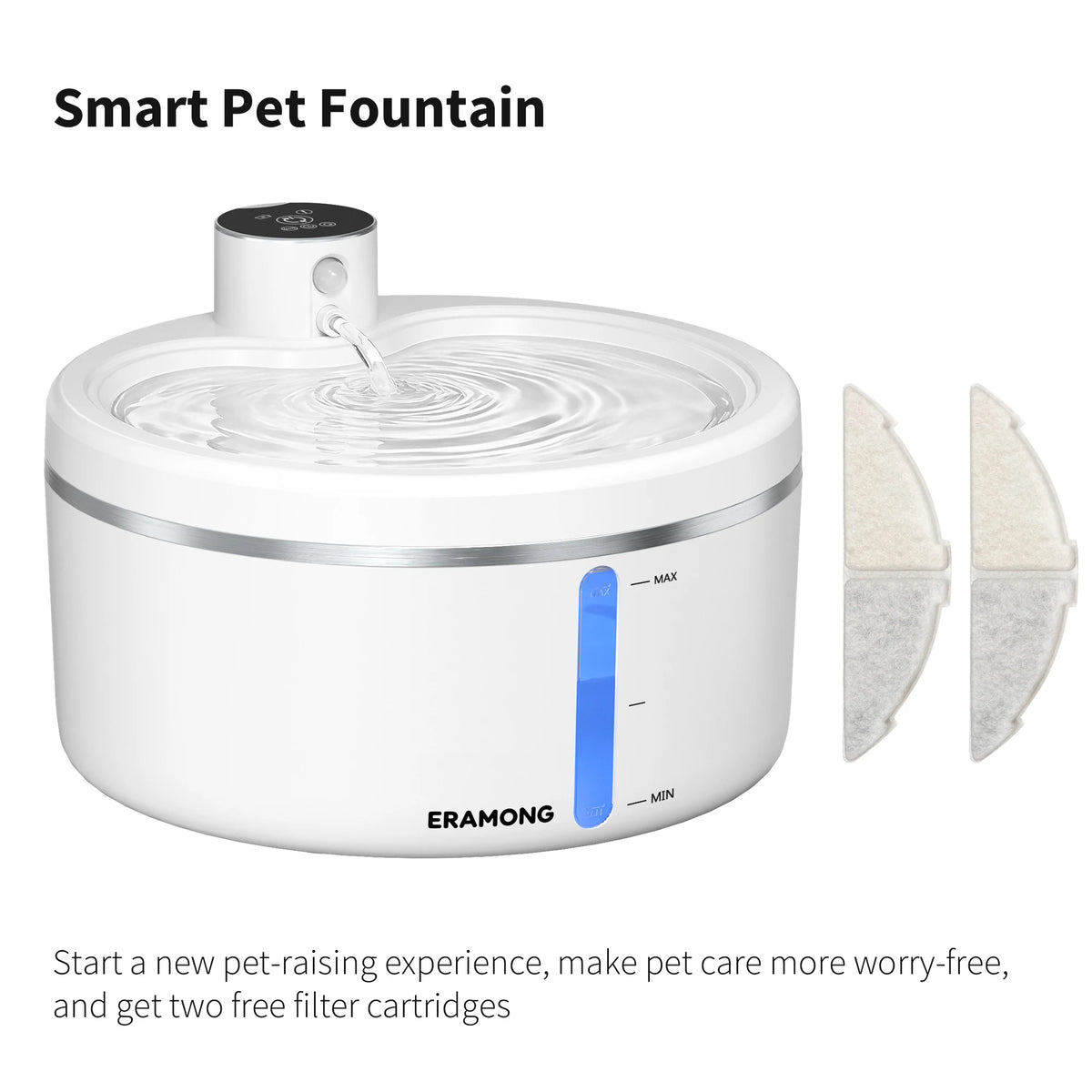 ERAMONG Wireless Intelligent Cat Water Fountain With Auto Sensor