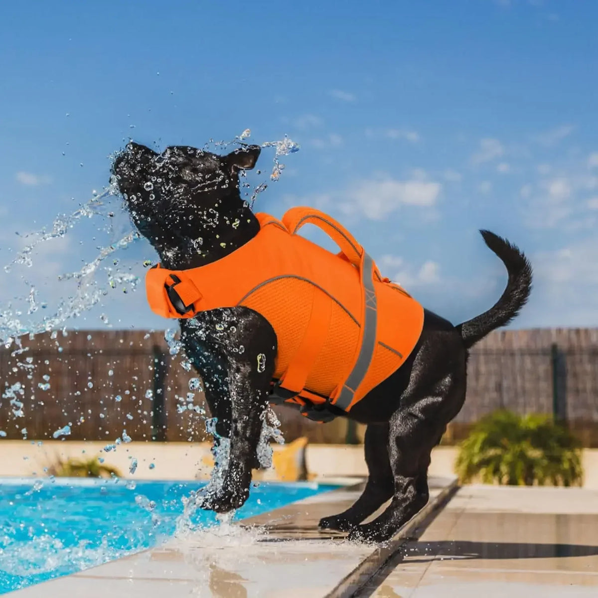 Durable Mesh Dog Life Jacket With Reflective Handle And Buoyancy
