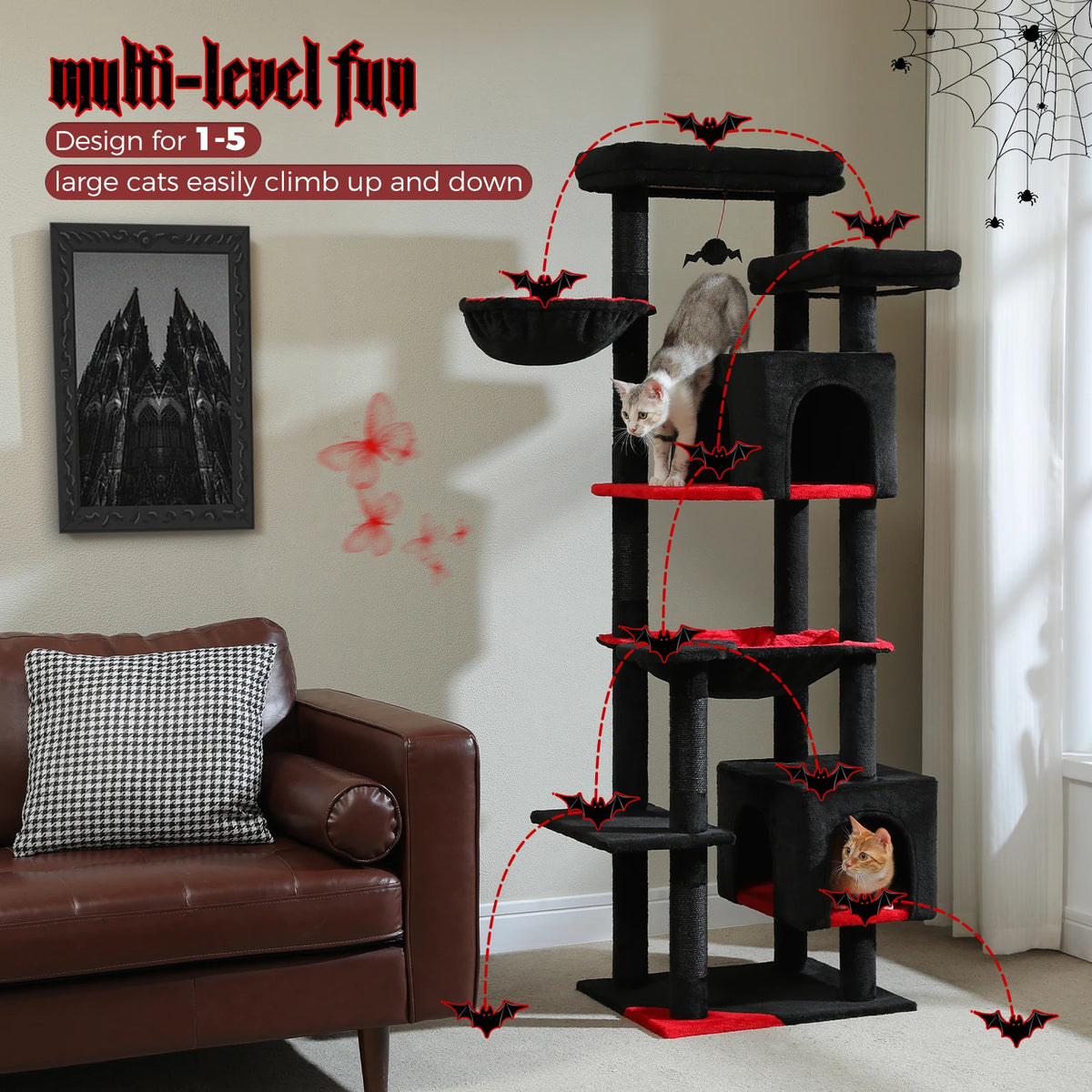 PAWZ Road Multi Tier Cat Tree With Hammock And Posts