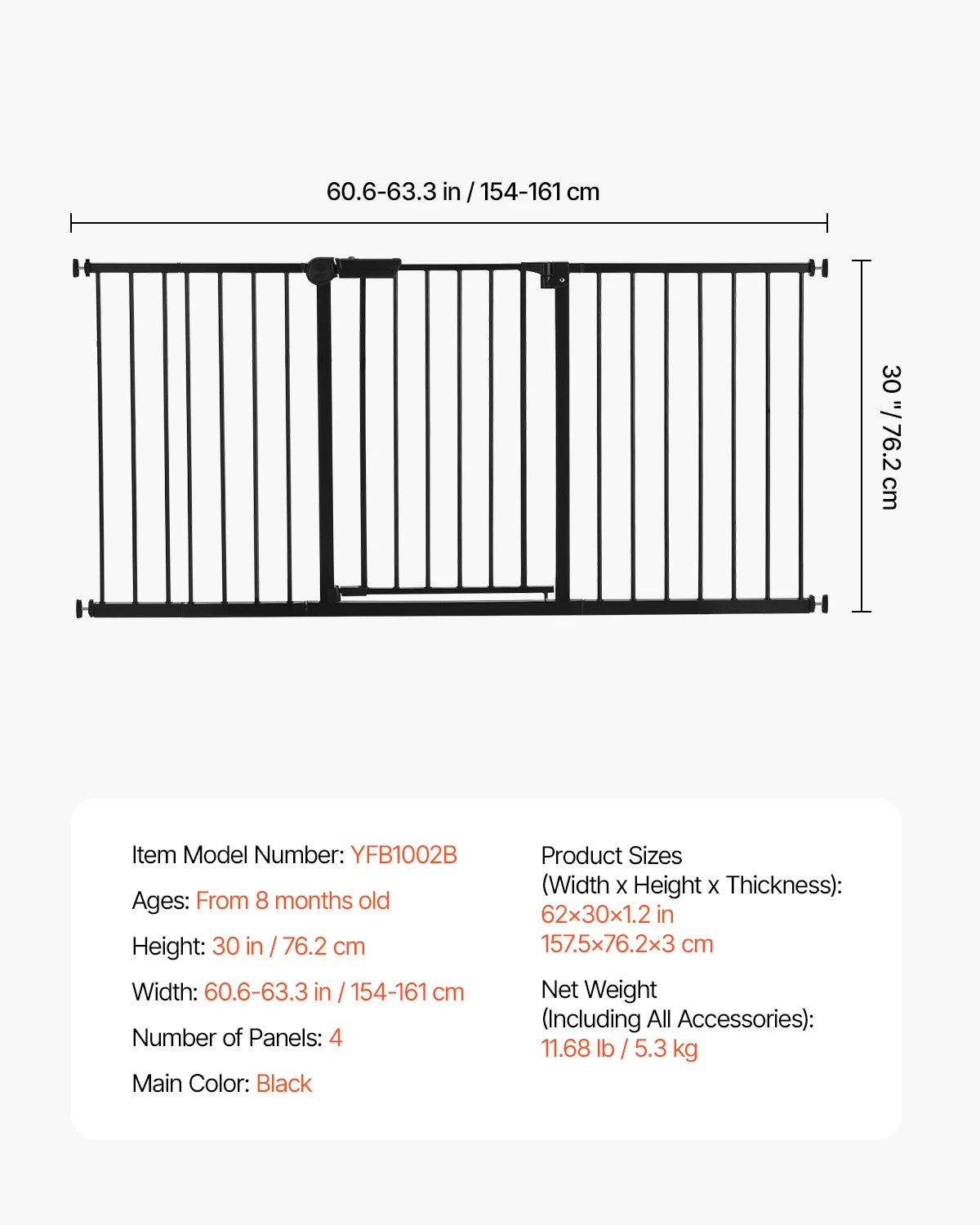 SucceBuy Pressure Mount Baby And Pet Walk Through Safety Gate