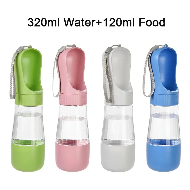 Portable Dog Water Bottle and Food Container Travel Dispenser Bowl