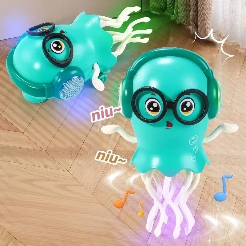LED Dancing Jellyfish Cat Toy With Music And Obstacle Sensors