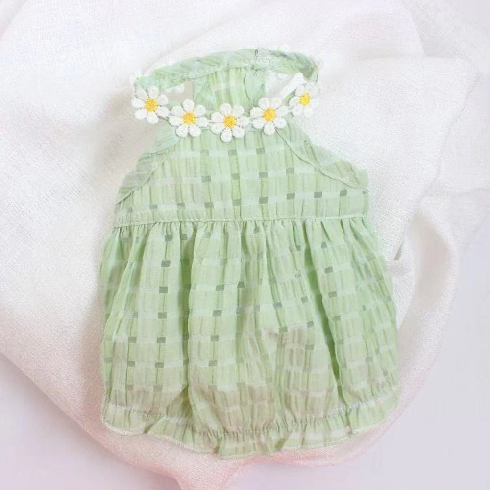 Breathable Floral Collar Pet Dress For Small Dogs And Cats