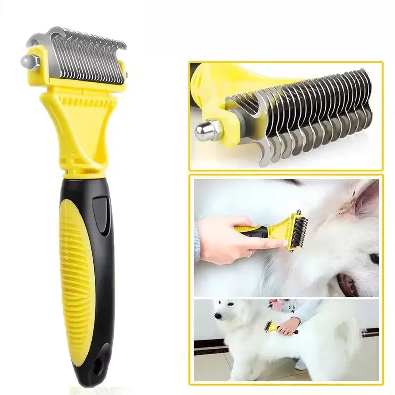 Two-Sided Pet Grooming Comb And Brush For Dogs And Cats