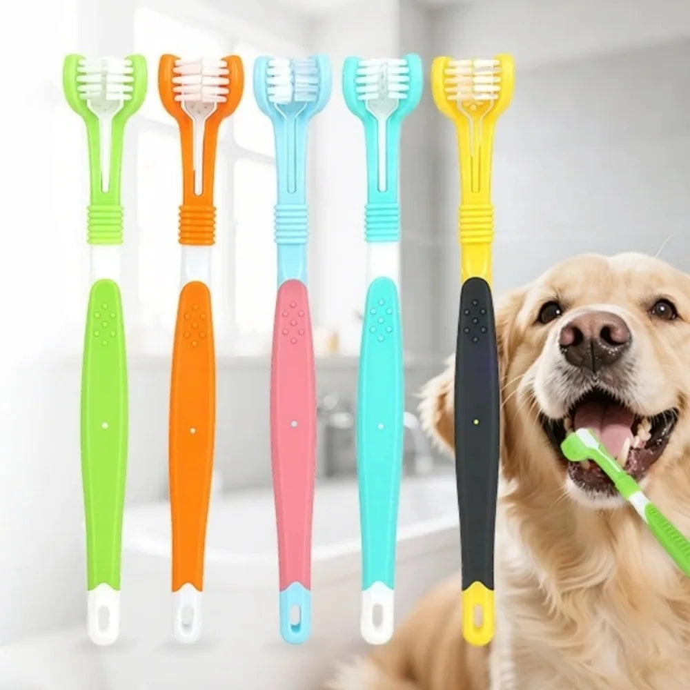 Three Sided Pet Toothbrush For Dogs And Cats Dental Cleaning