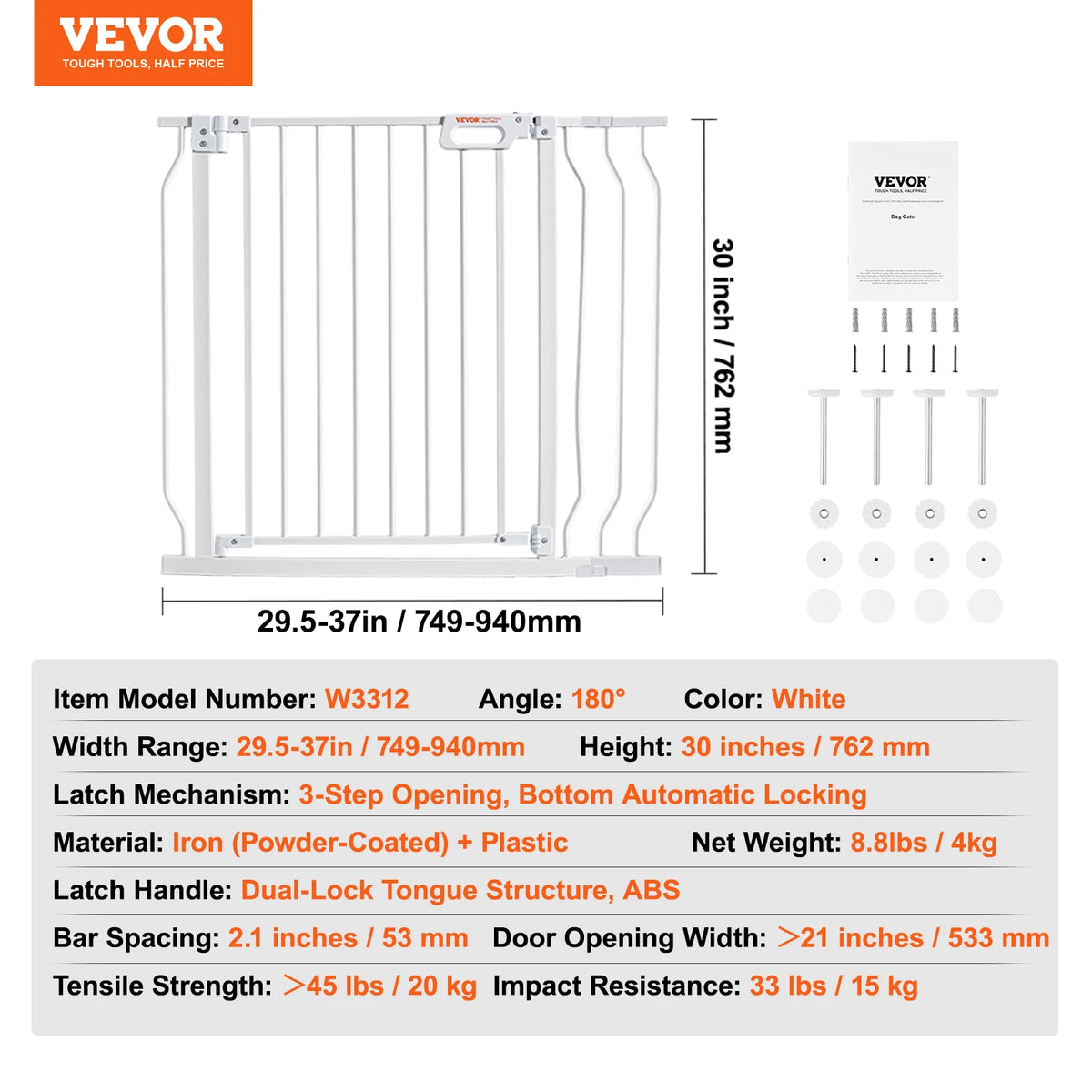 SucceBuy Pressure Mount Baby And Pet Walk Through Safety Gate