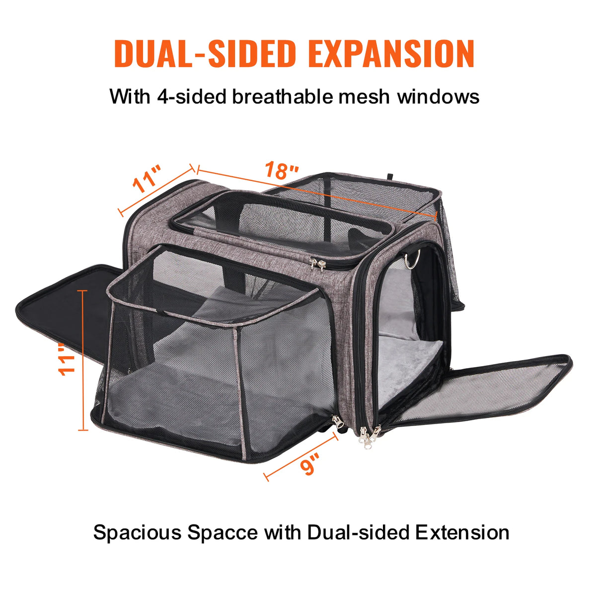 Breathable Four Wheel Pet Carrier Backpack With Telescopic Handle