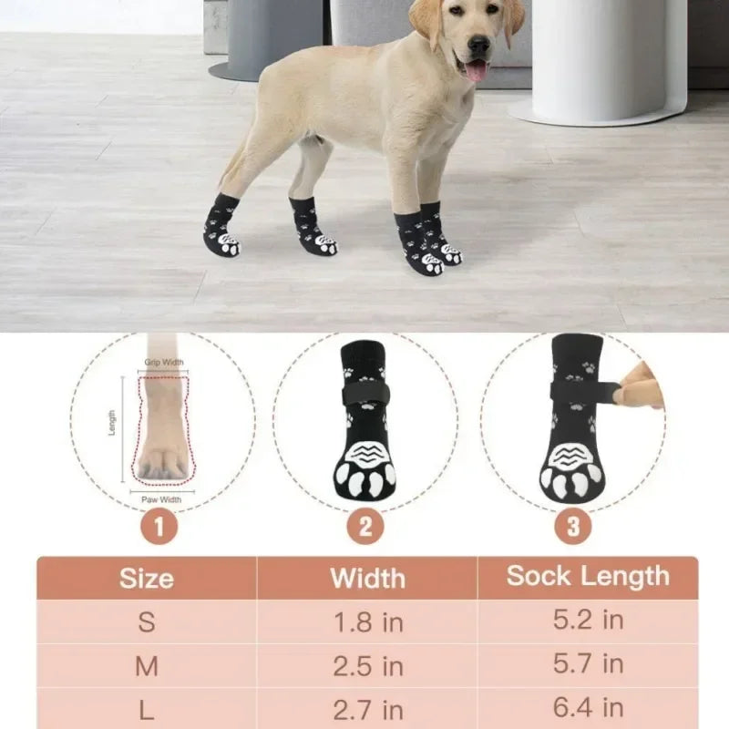 Premium Non Slip Dog Socks With Soft Cotton Paw Guards