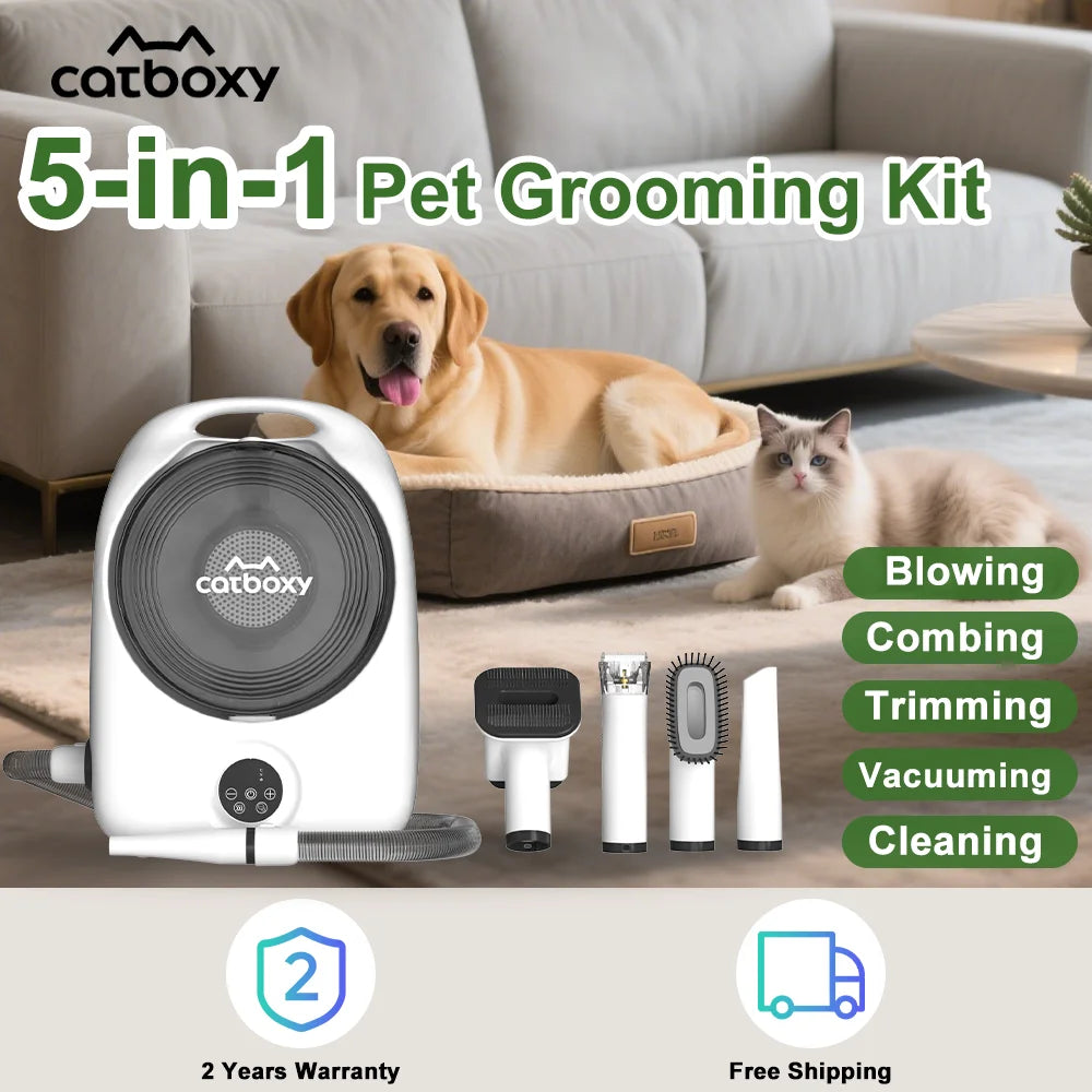 Professional Cordless Pet Grooming Kit With Low Noise Hair Dryer