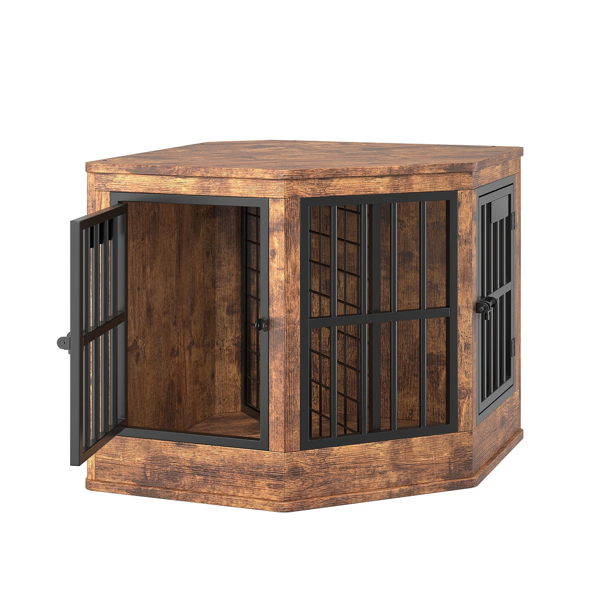 Modern Wooden Corner Dog Crate Furniture TV Stand For Pets