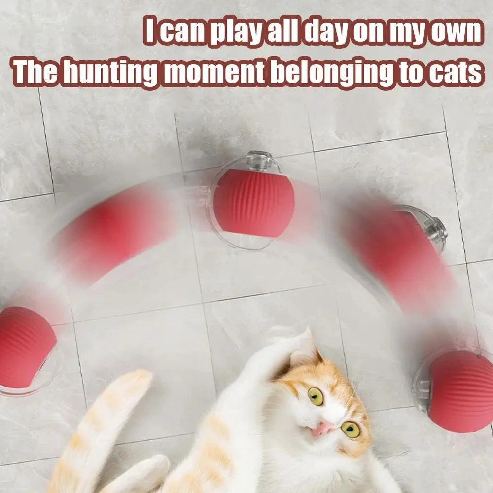 Automatic Cat Rolling Ball Interactive LED Rechargeable Self Play Toy