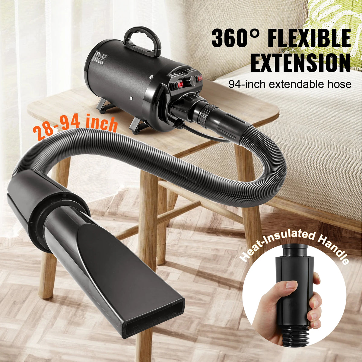 SucceBuy High Power Pet Grooming Dryer Adjustable Speed Temperature Control