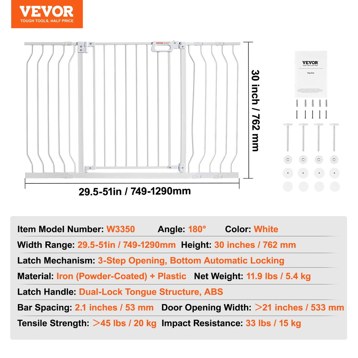 SucceBuy Pressure Mount Baby And Pet Walk Through Safety Gate
