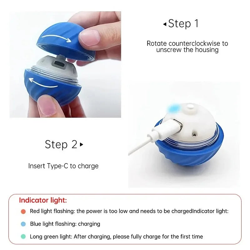 Automatic Moving Ball Dog Toy Interactive USB Puppy Chew Toy