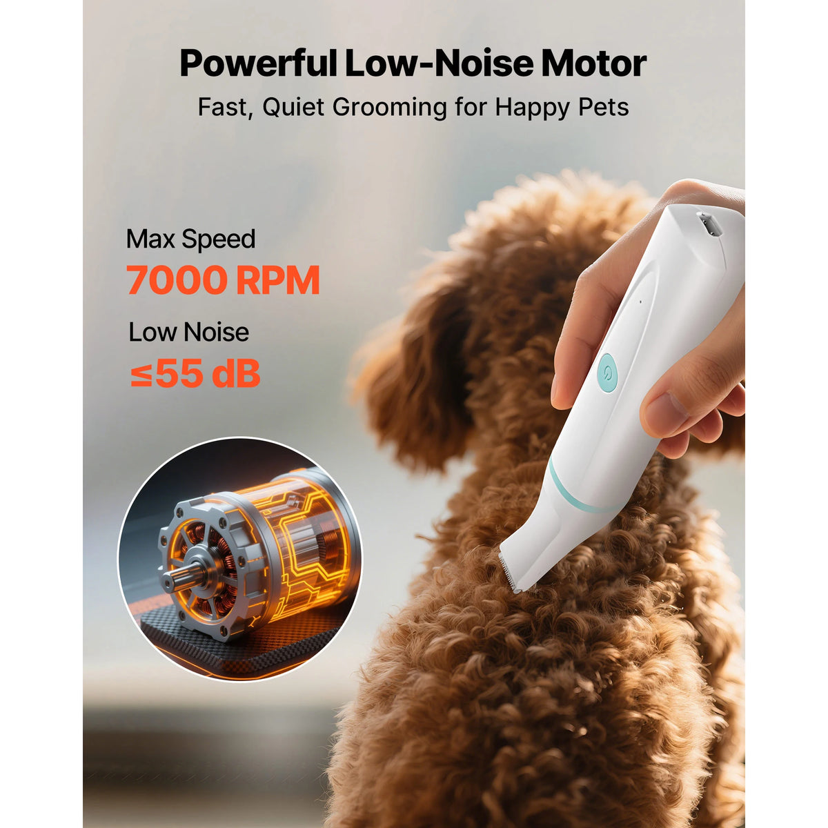 Cordless Dog Clippers With Low Noise Grooming And Precision Blades