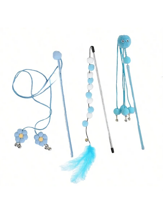 Elegant Fairy Cat Teaser Wand With Soft Fleece Feathers