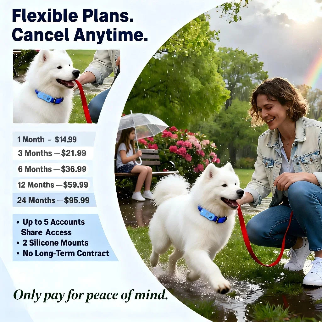 Wanwaytech GPS Pet Tracker Dogs Unlimited Range 4G LTE Connection