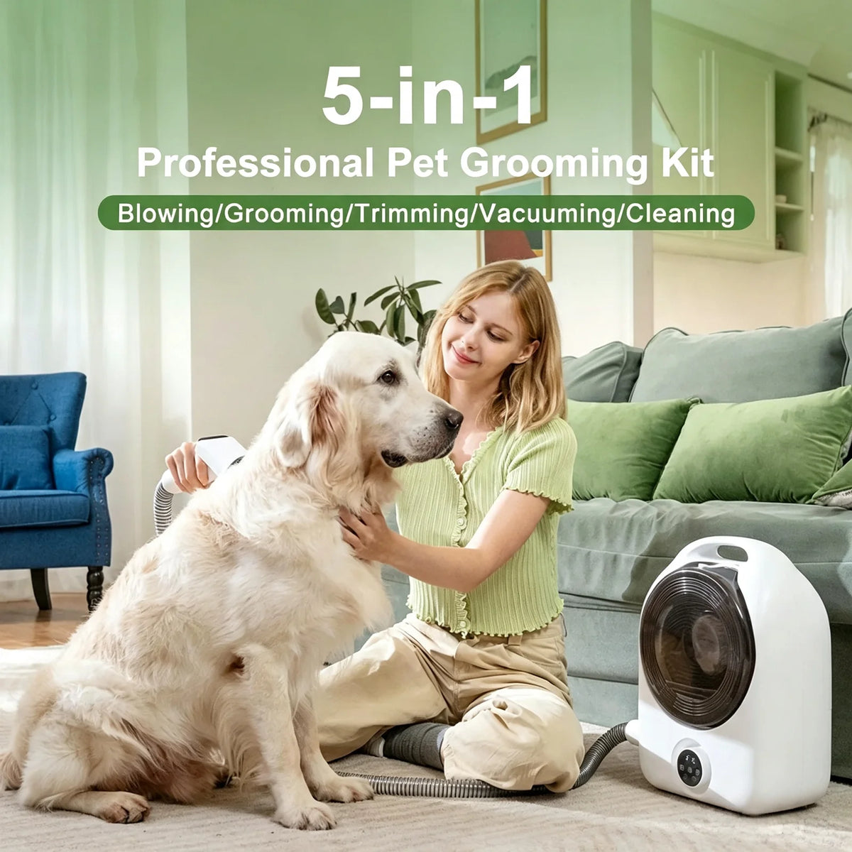 Professional Pet Grooming Vacuum Kit With Quiet Dog Clippers