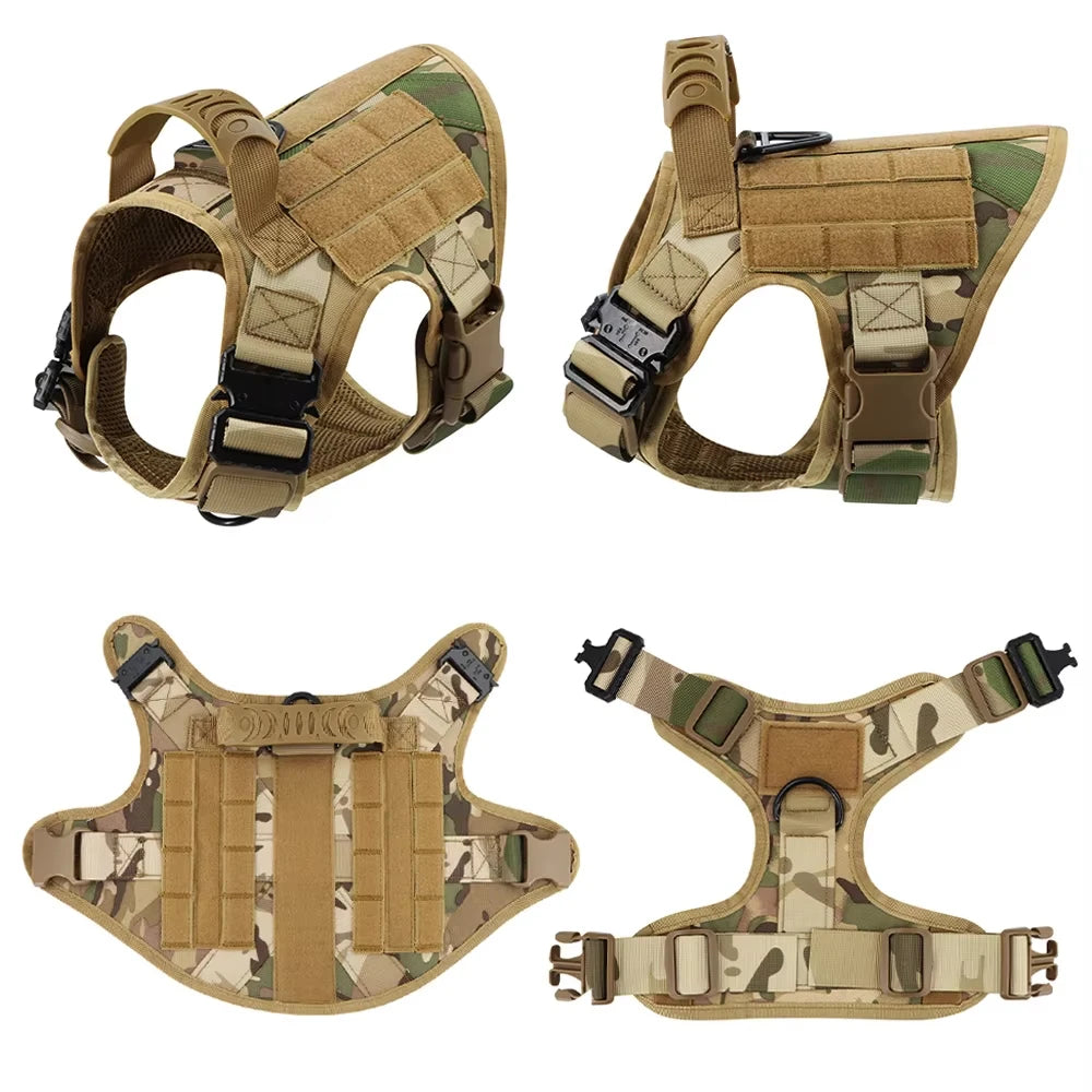 Petavel Tactical Dog Harness Vest Padded Nylon Quick Release Set