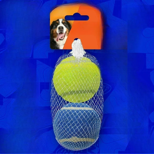 Squeaky Tennis Ball Dog Toy Two Pack For Interactive Play