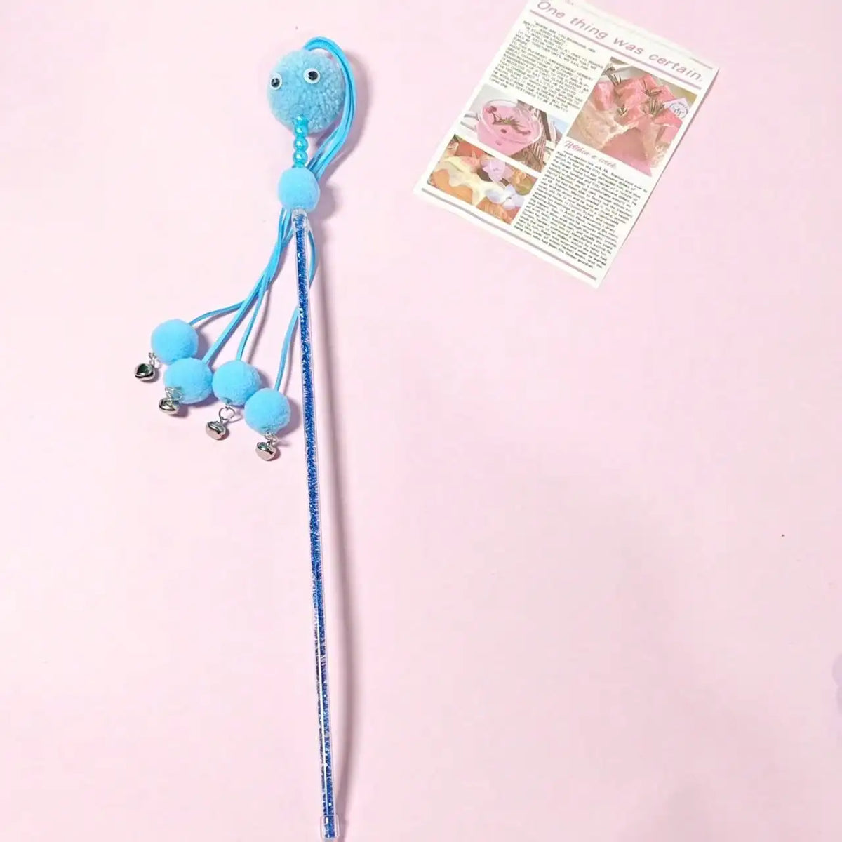 Elegant Fairy Cat Teaser Wand With Soft Fleece Feathers