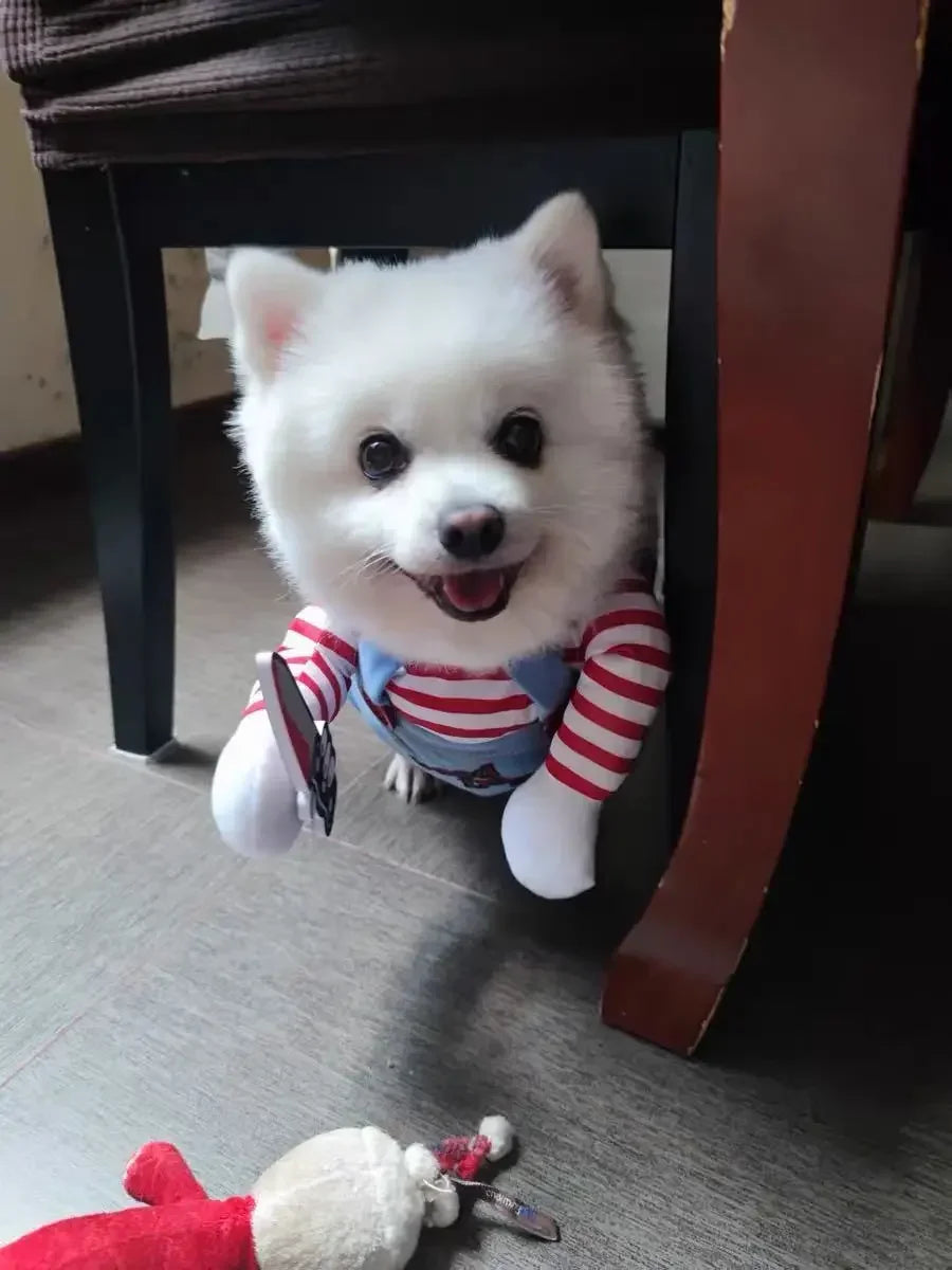 Holapet Halloween Chucky Pet Costume Funny 3D Dog Cat Outfit