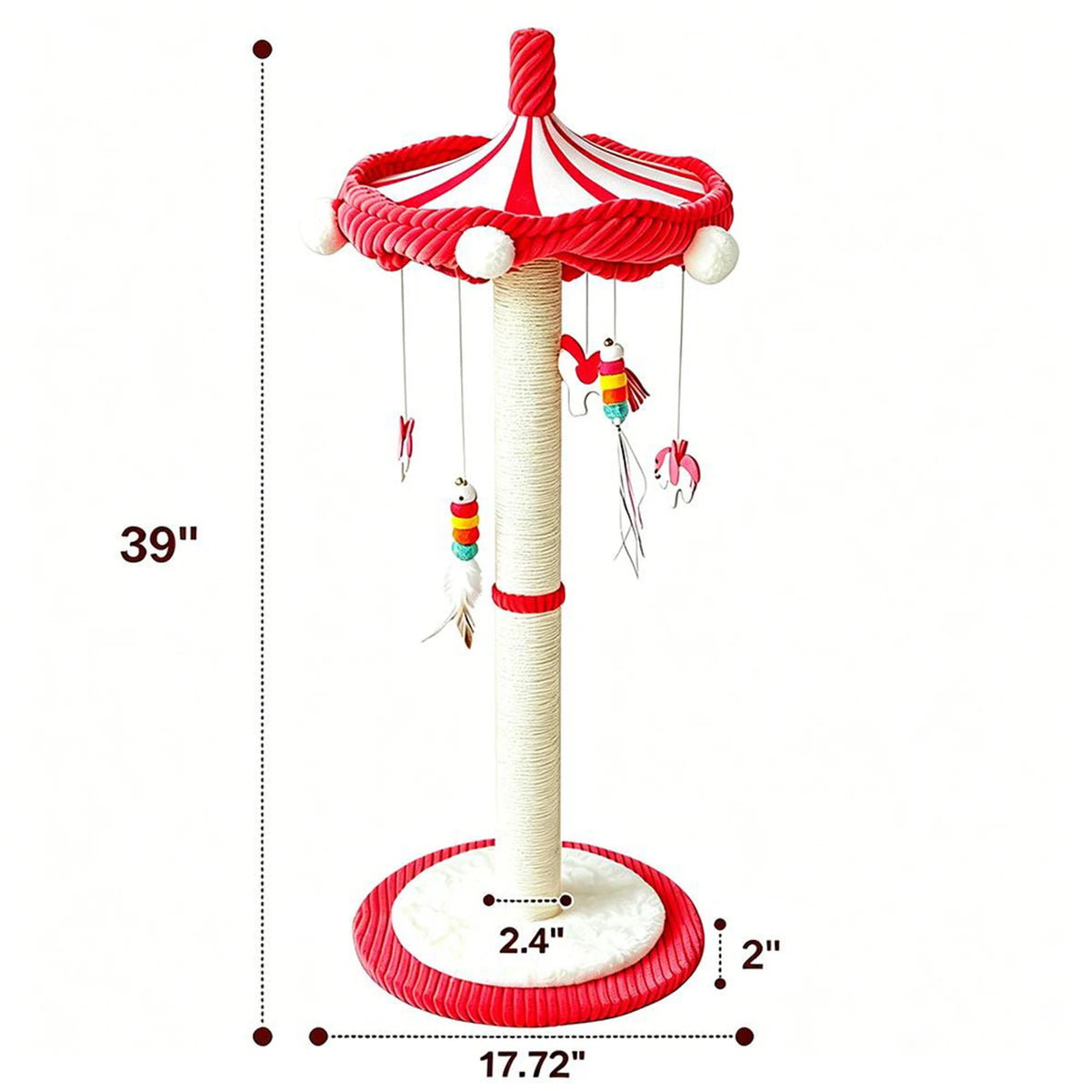 CWV Carousel Cat Tree With Rotating Feathers Interactive Scratching Post