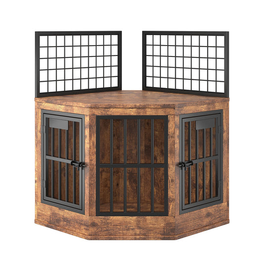 Modern Wooden Corner Dog Crate Furniture TV Stand For Pets