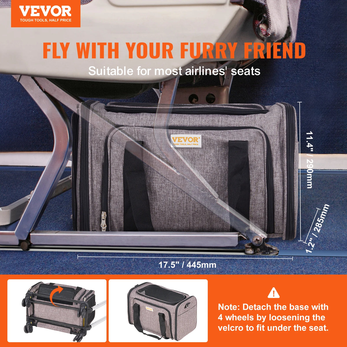 Breathable Four Wheel Pet Carrier Backpack With Telescopic Handle