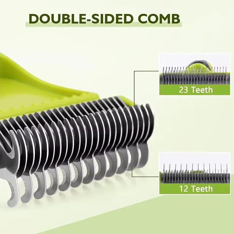 Two-Sided Pet Grooming Comb And Brush For Dogs And Cats
