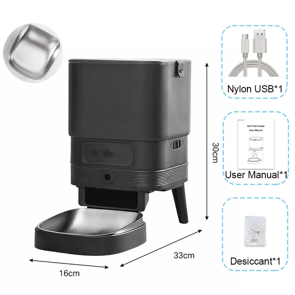 Furpipi Smart Automatic Cat Feeder With HD Camera And Timer