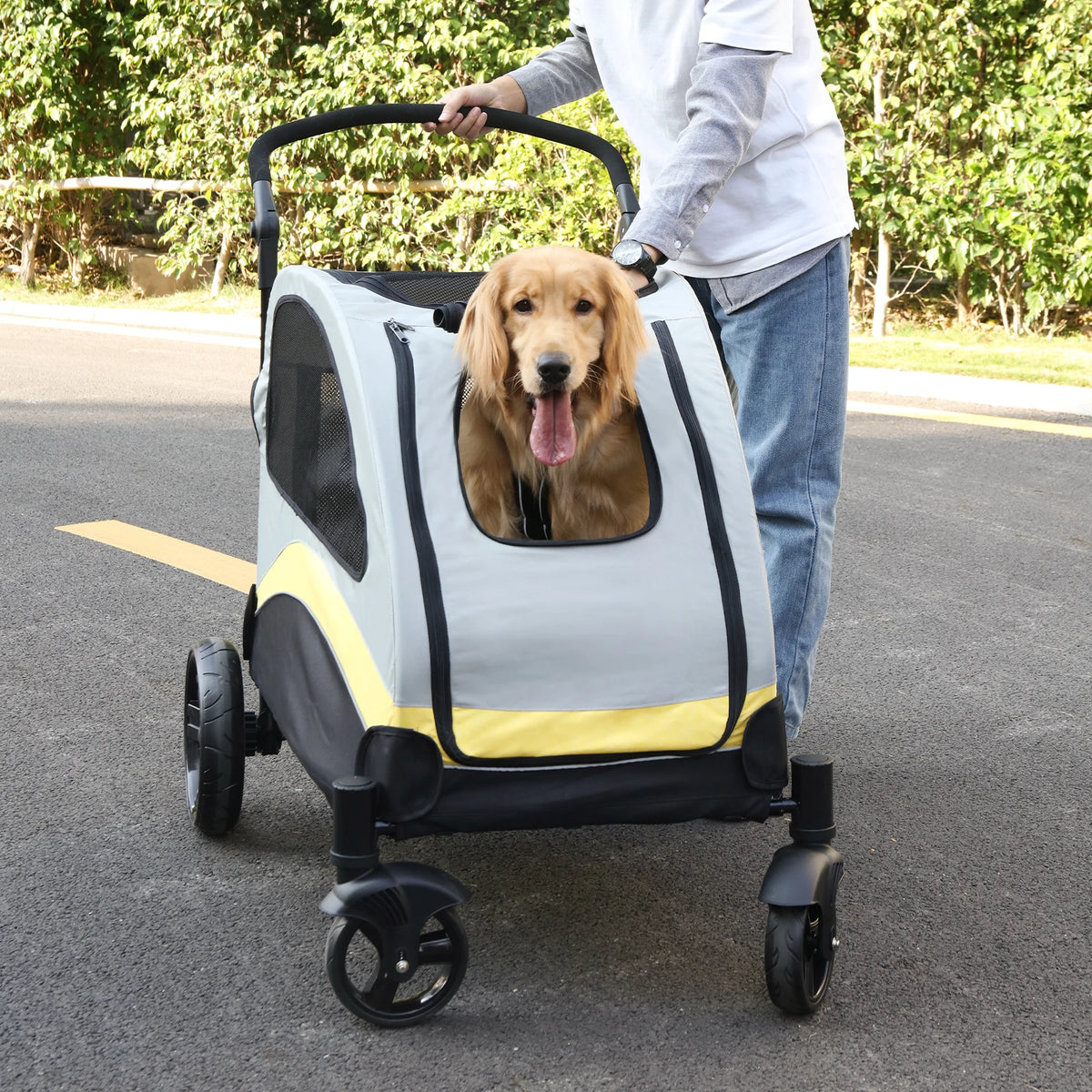 Portable Foldable Four Wheel Dog Stroller For Pet Travel Carrier