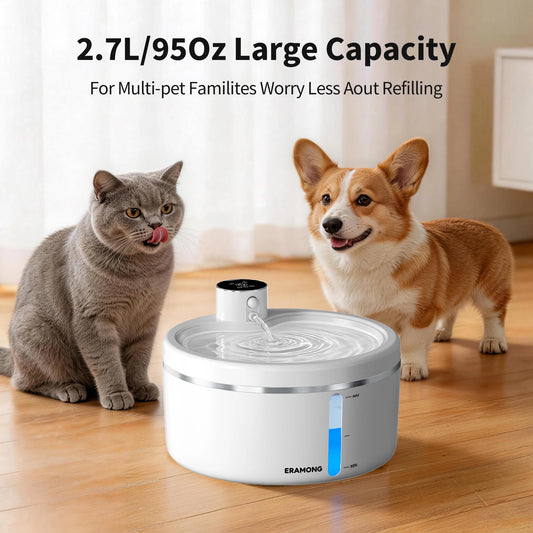 ERAMONG Wireless Intelligent Cat Water Fountain With Auto Sensor