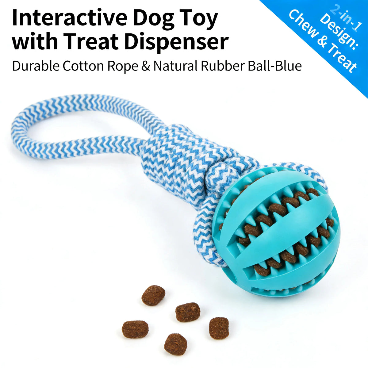 Two In One Dog Chew Toy Treat Dispenser Cotton Rope