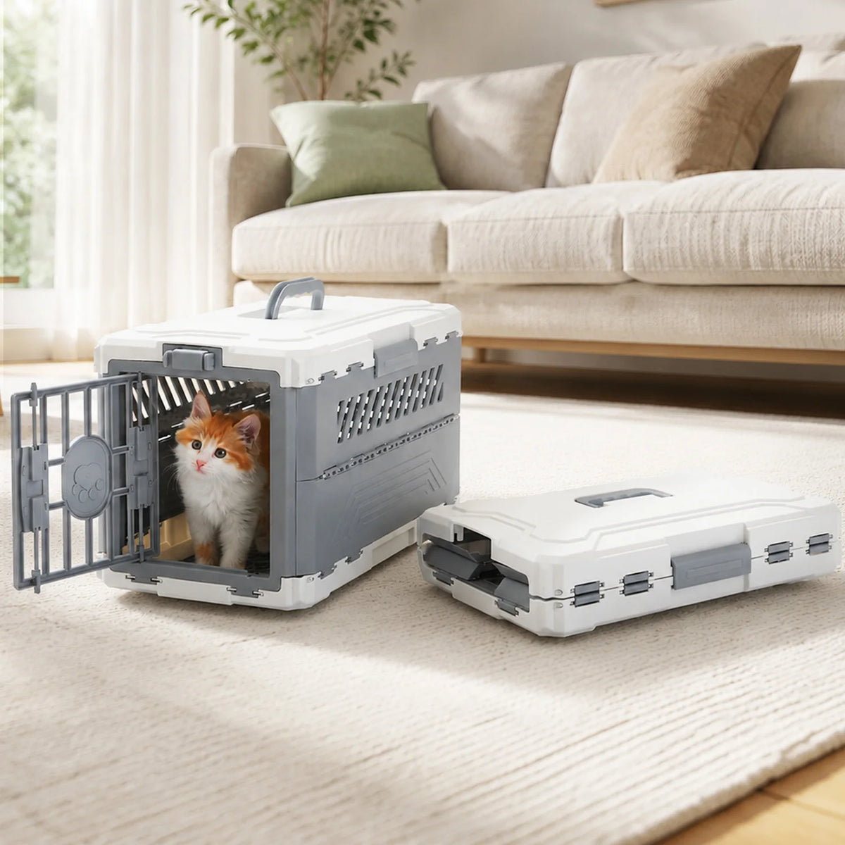 PAWZ Road Foldable Pet Carrier With Secure Lock Door