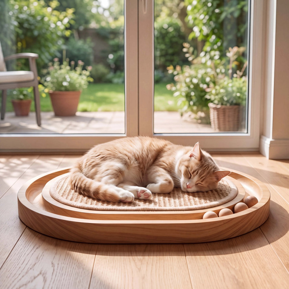 Three In One Cat Scratcher With Sisal And Rolling Balls